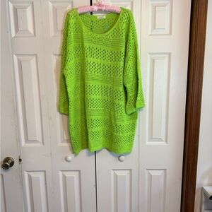Yonique Neon Green Knit Sweater‎